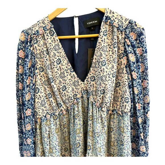 Yumi Kim Women Baby Doll Quinn Ruffle Tiered Mini Dress Large Brighton Field NWT - Picture 3 of 7